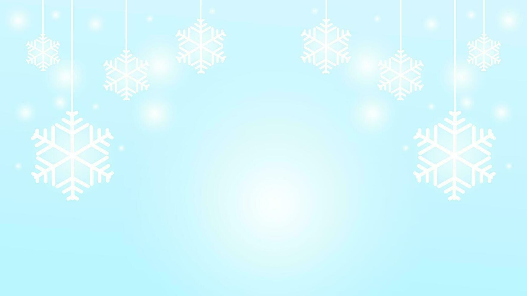 Winter background template with snowflake particles suitable for banner, poster, advertisement, brochure. Vector illustration