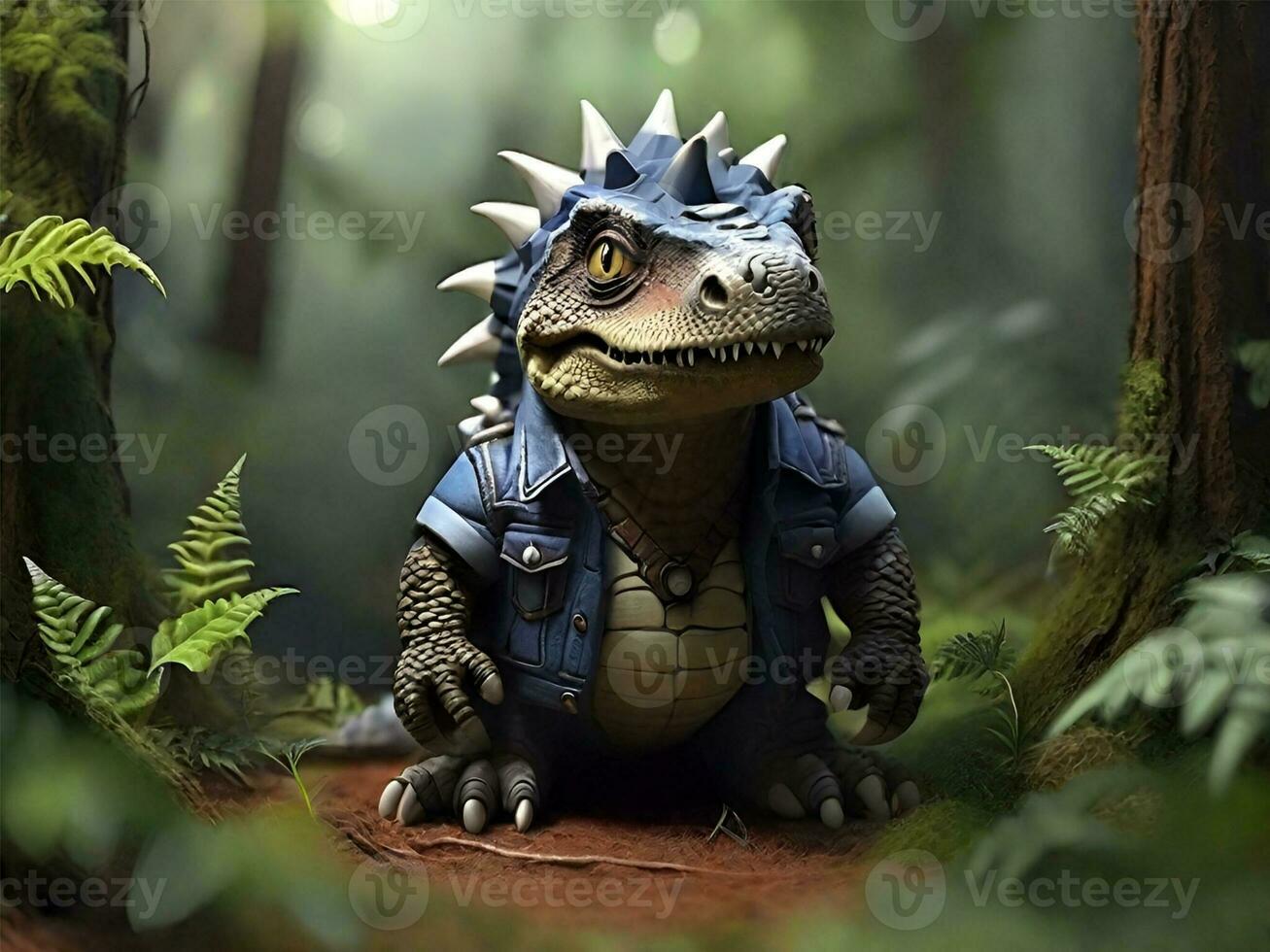 dinosaurs in the jungle illustration photo