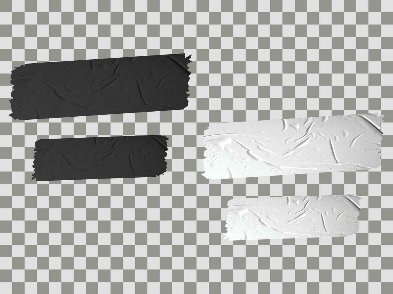 conjunto enmascaramiento cinta. Rasgado cinta. vector realista negro adhesivo y gris enmascaramiento cinta piezas.