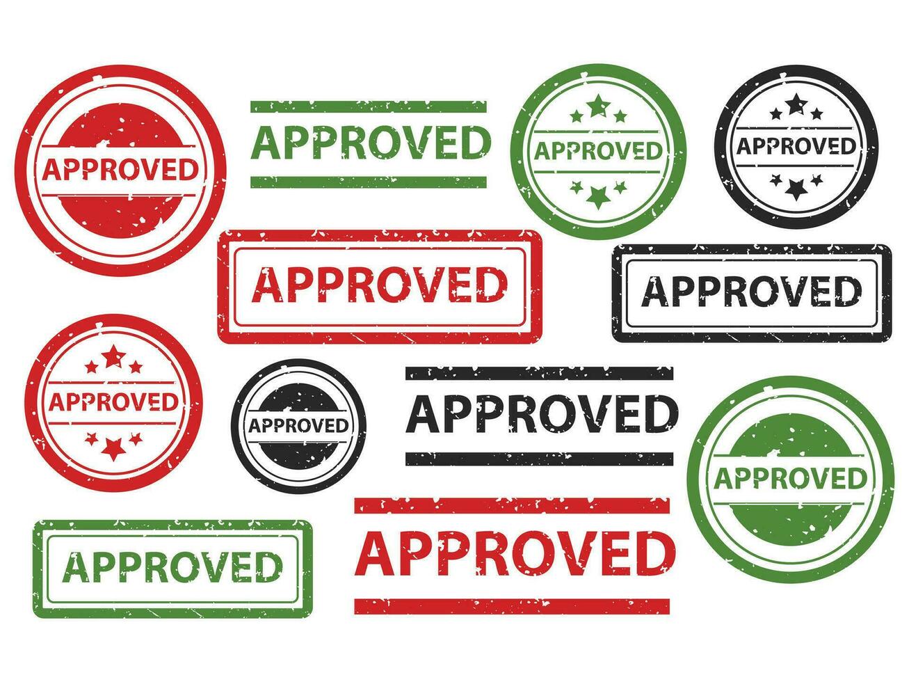 Approved Stamp vector, Rubber stamp vector