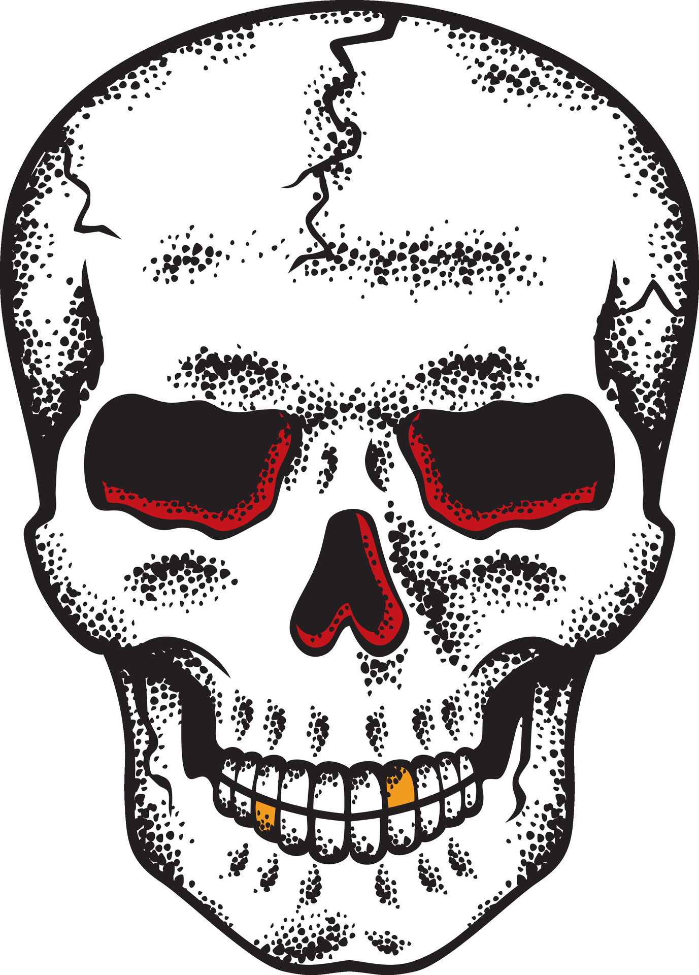 Grunge Human Skull Color. Vector Illustration. 33107444 Vector Art at