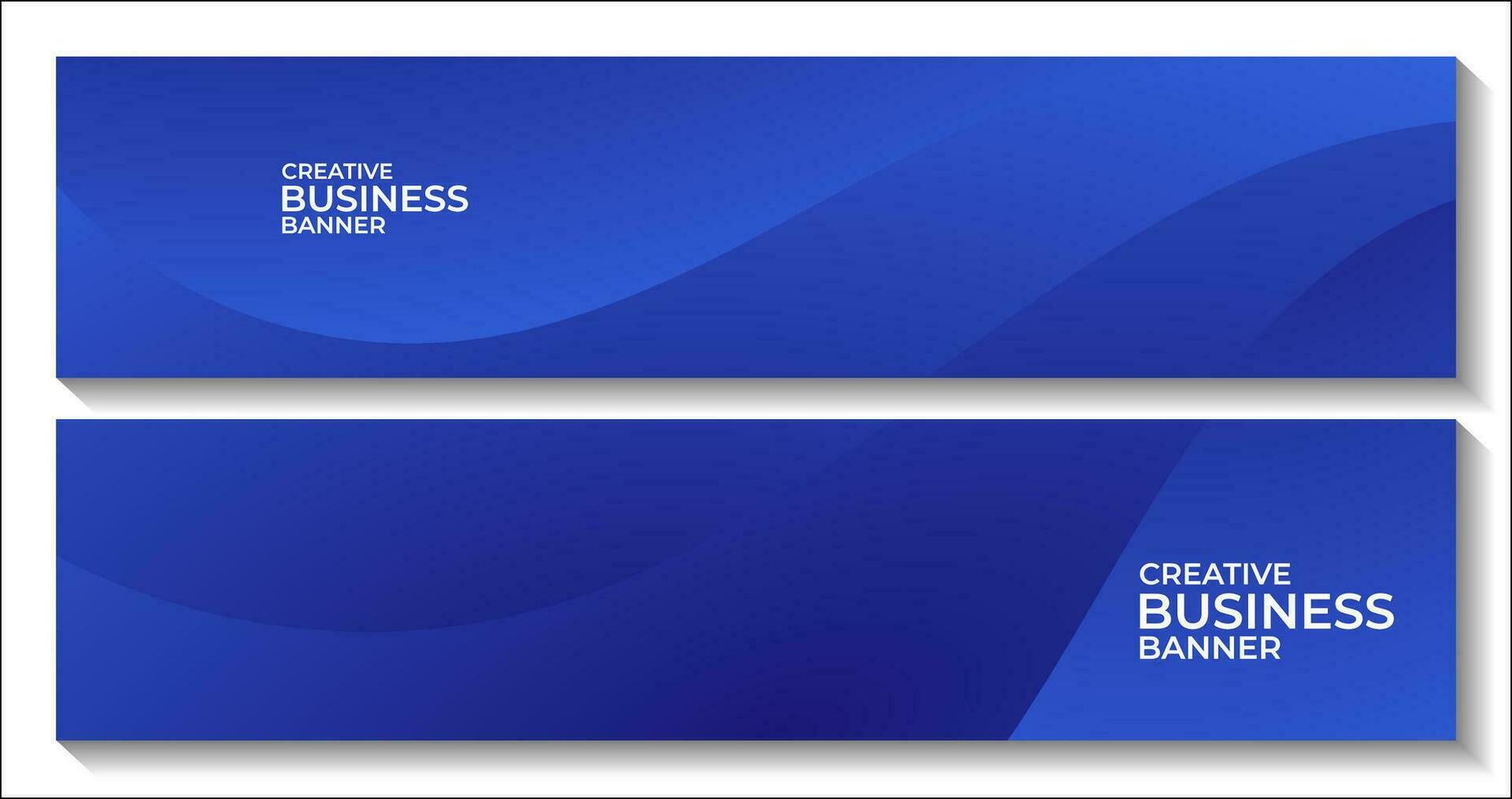set of banners with abstract navy blue wave background vector