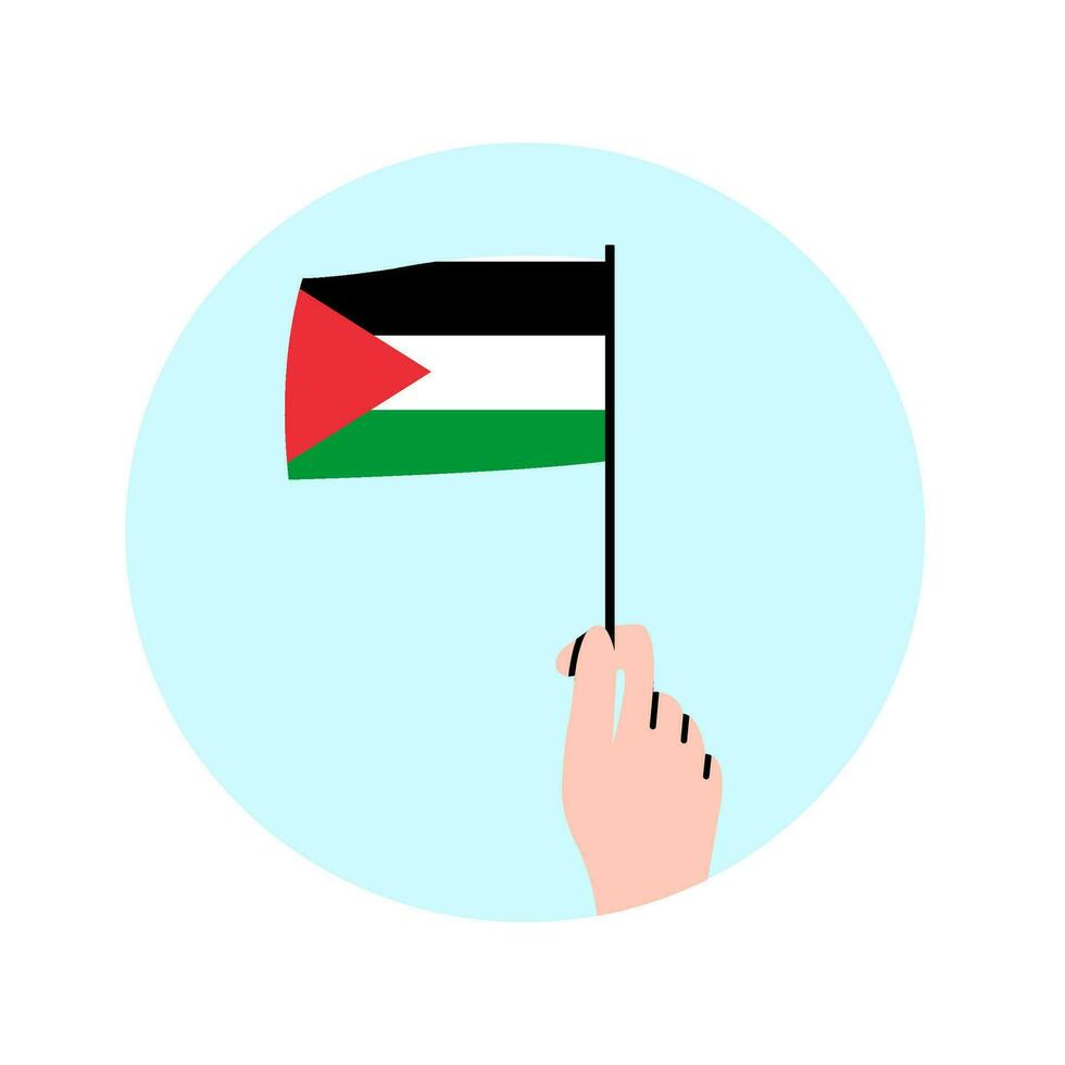 Hand Holding Palestine Flag vector