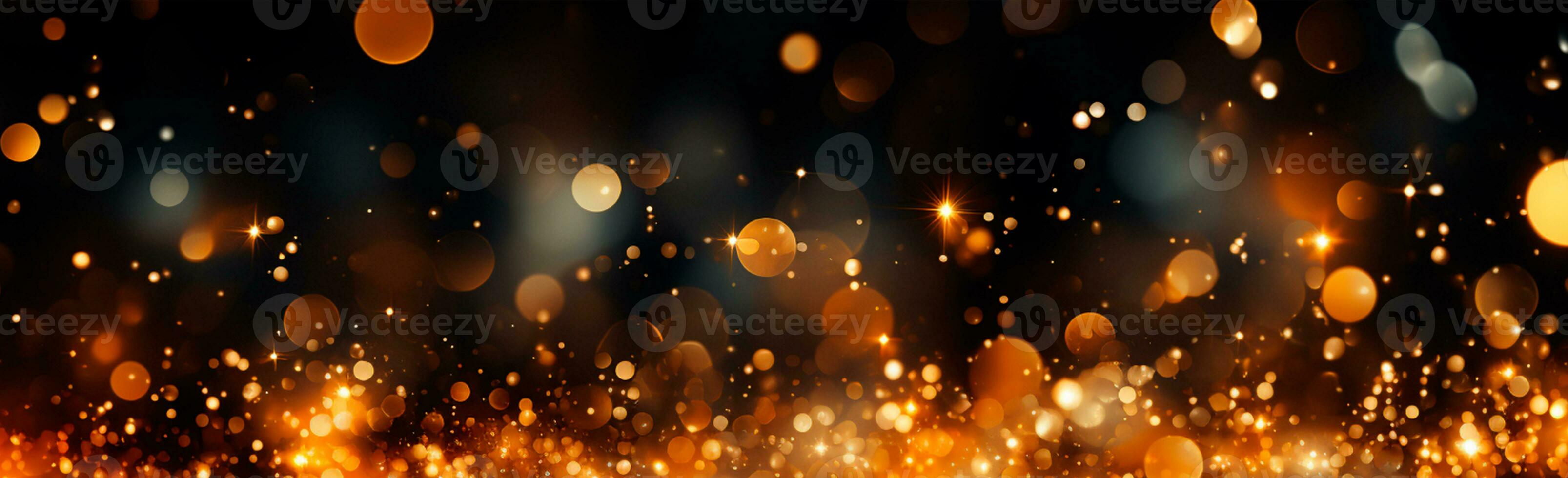 Bright festive bokeh, panoramic background - AI generated image photo