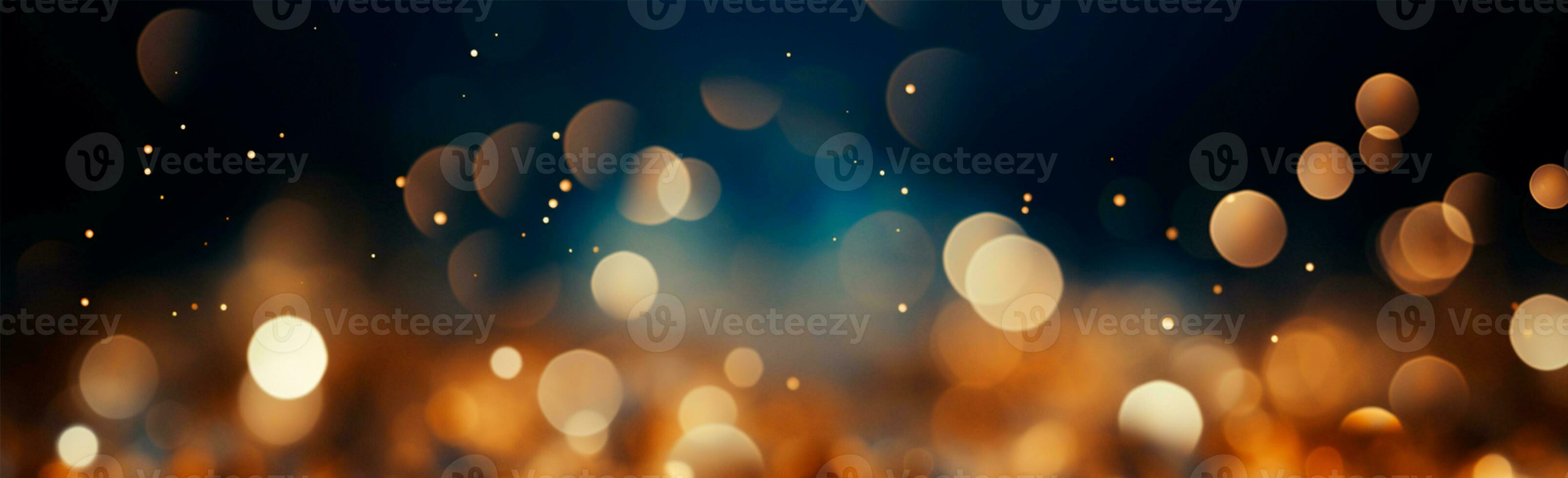 Bright festive bokeh, panoramic background - AI generated image photo