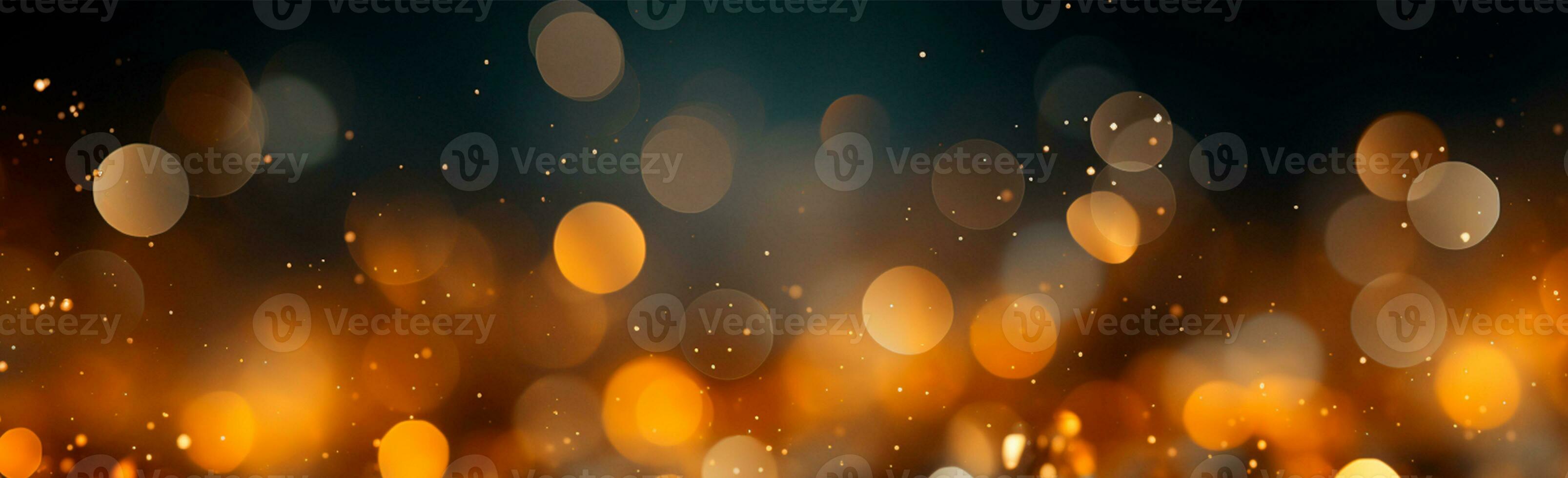 Bright festive bokeh, panoramic background - AI generated image photo