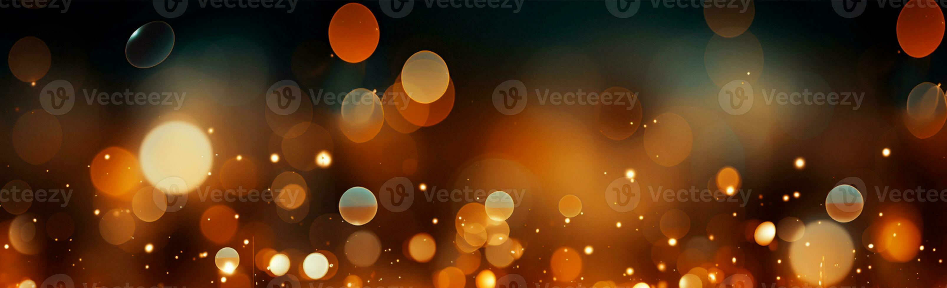 Bright festive bokeh, panoramic background - AI generated image photo
