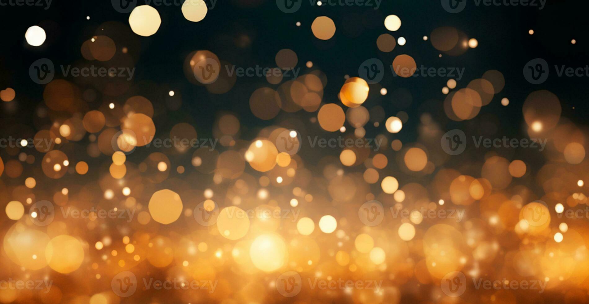 Bright festive bokeh, panoramic background - AI generated image photo