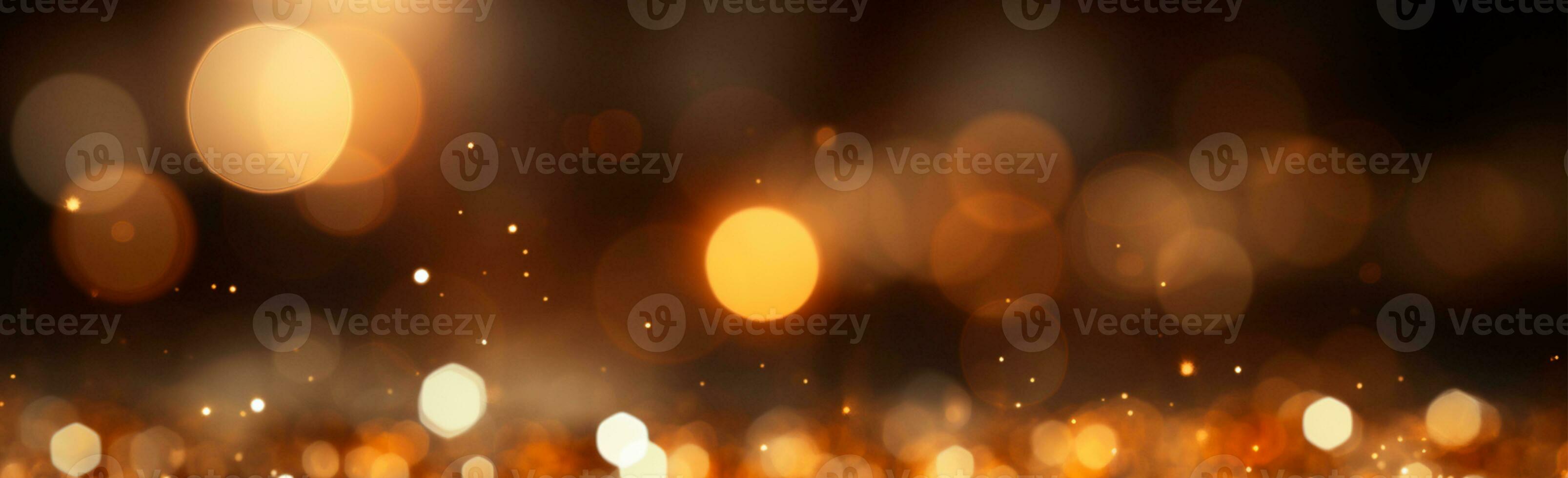 Bright festive bokeh, panoramic background - AI generated image photo