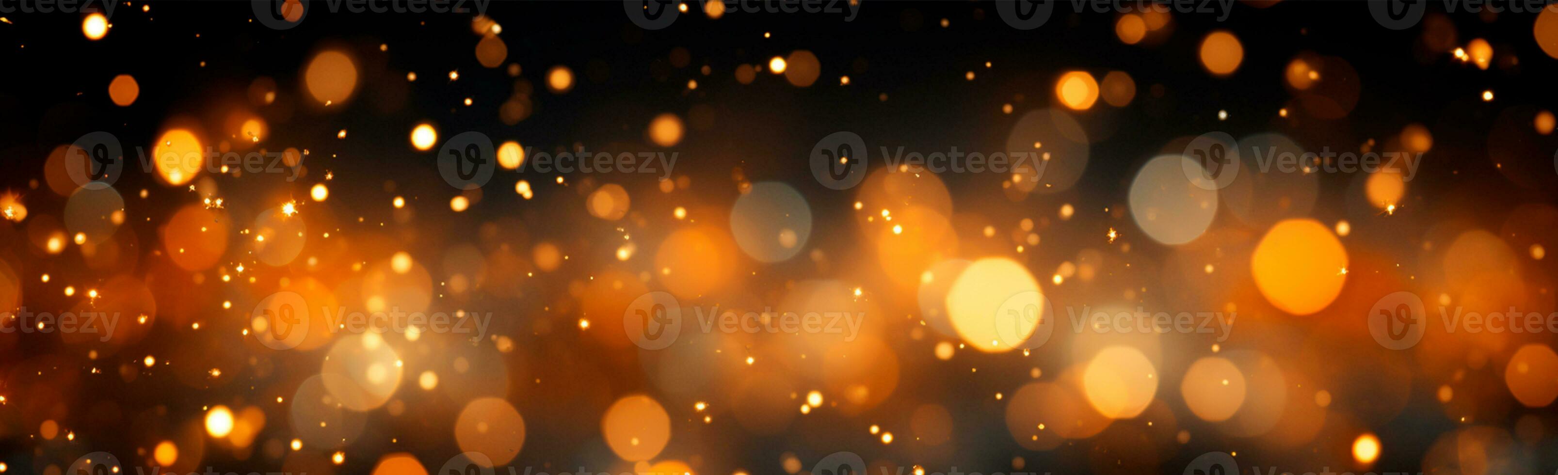 Bright festive bokeh, panoramic background - AI generated image photo