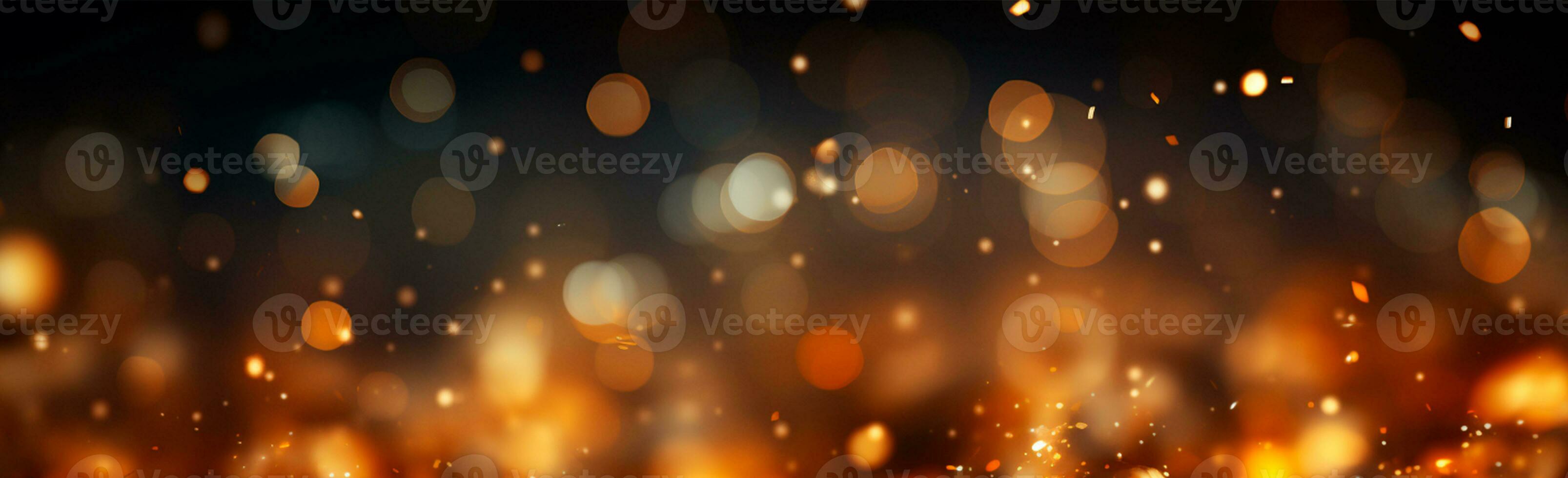 Bright festive bokeh, panoramic background - AI generated image photo