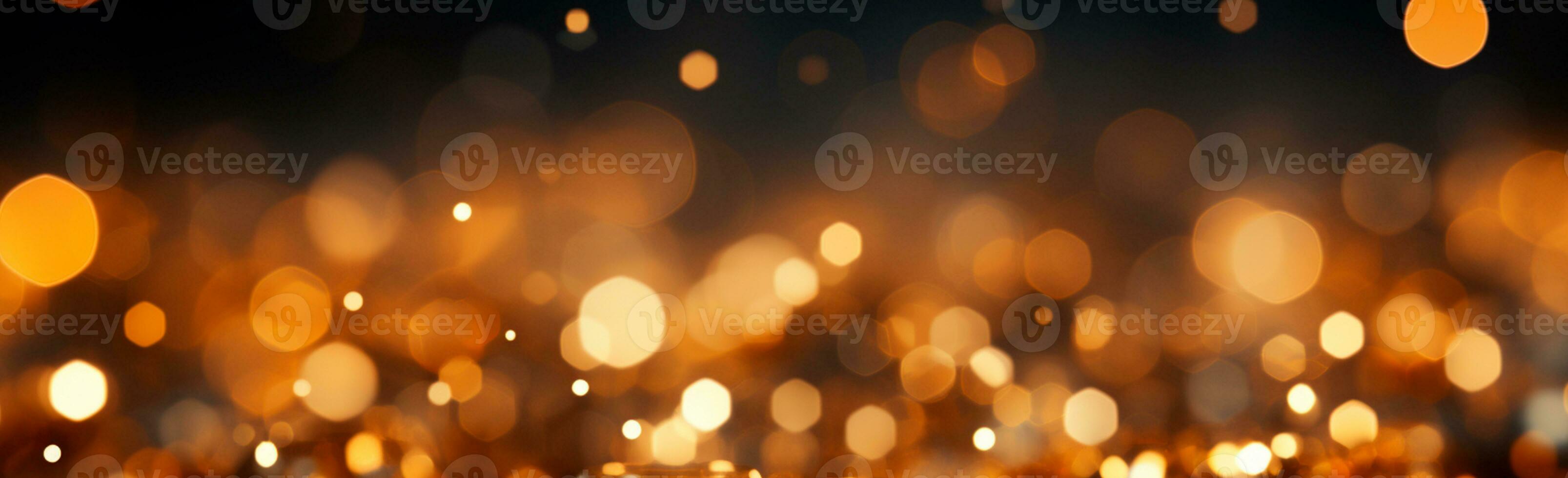 Bright festive bokeh, panoramic background - AI generated image photo