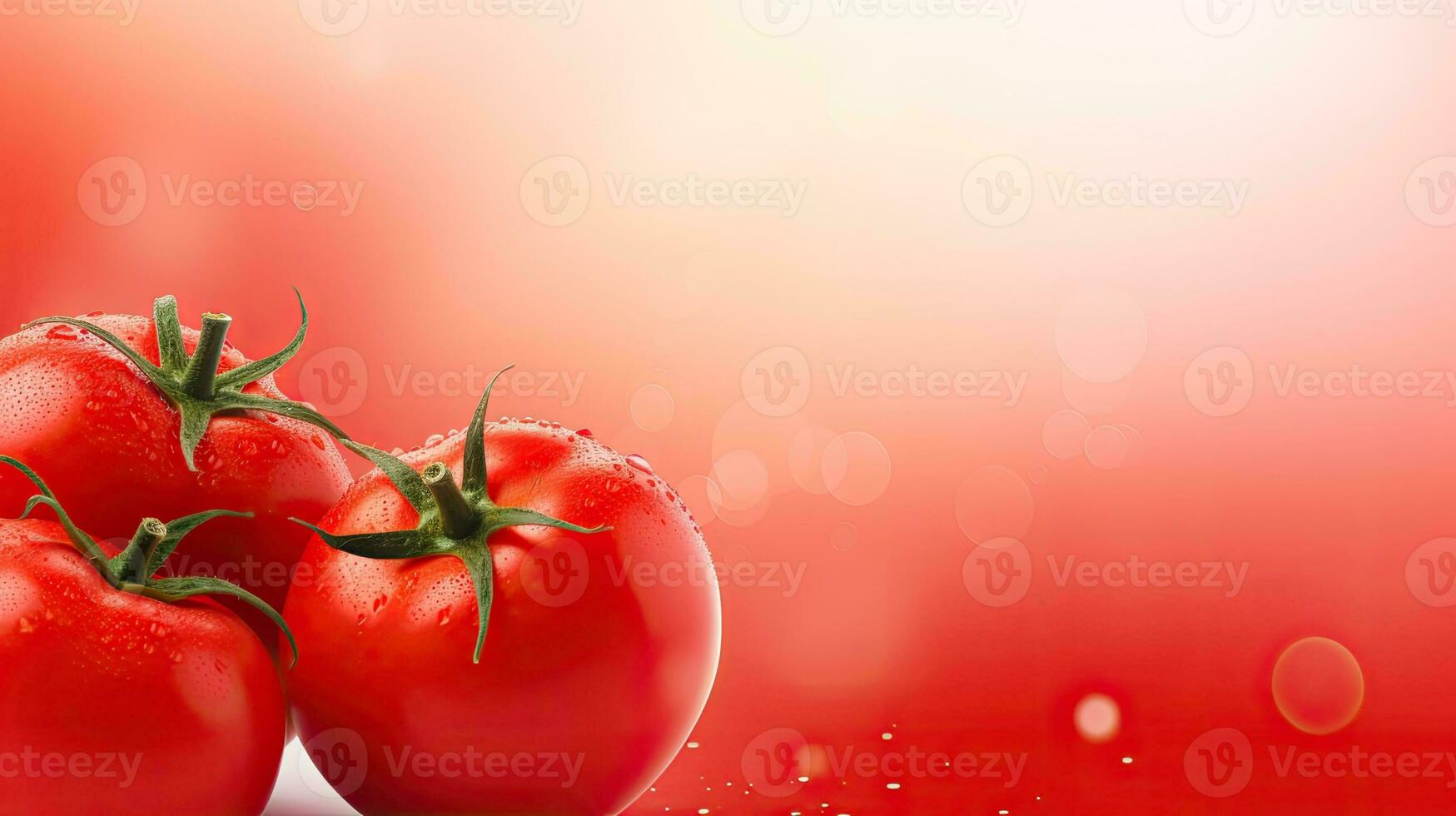 Tomatoes. Web banner with copy space. Generative AI photo