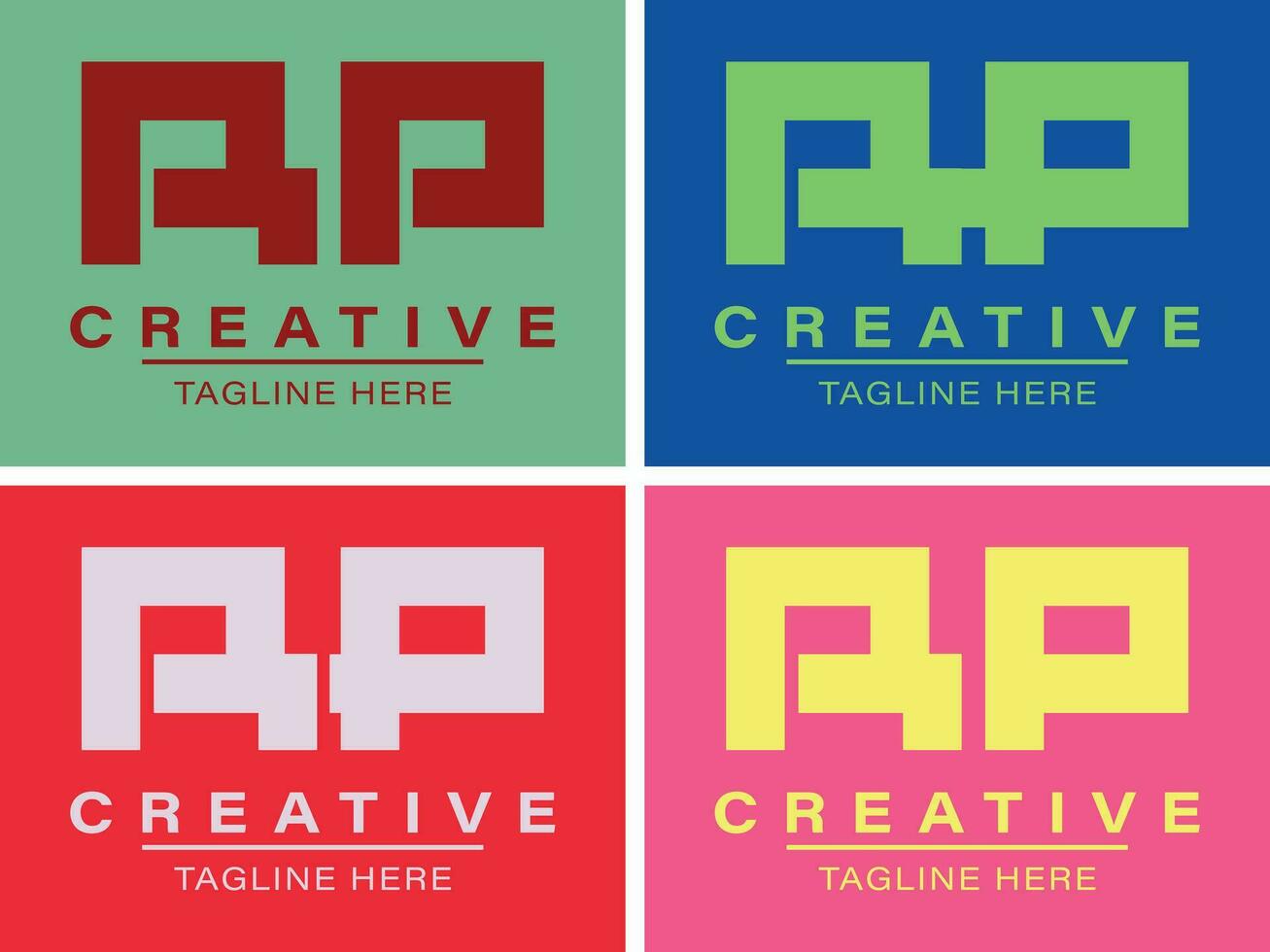 Modern elegant creative R P Logo Design and template vector illustration.