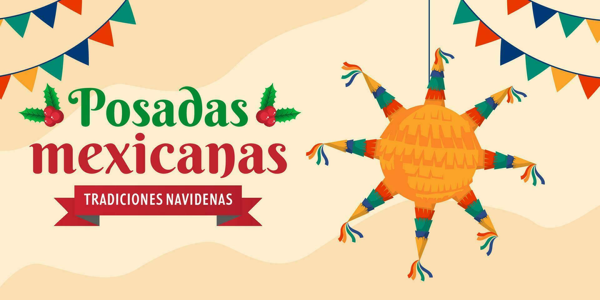 flat posadas mexicanas horizontal banner illustration vector