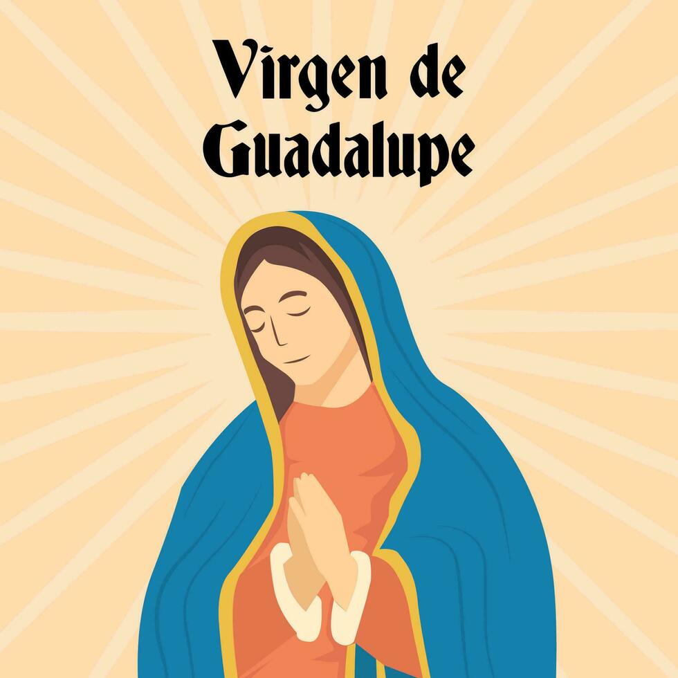 vector diseño virgen Delaware guadalupe ilustración en plano estilo