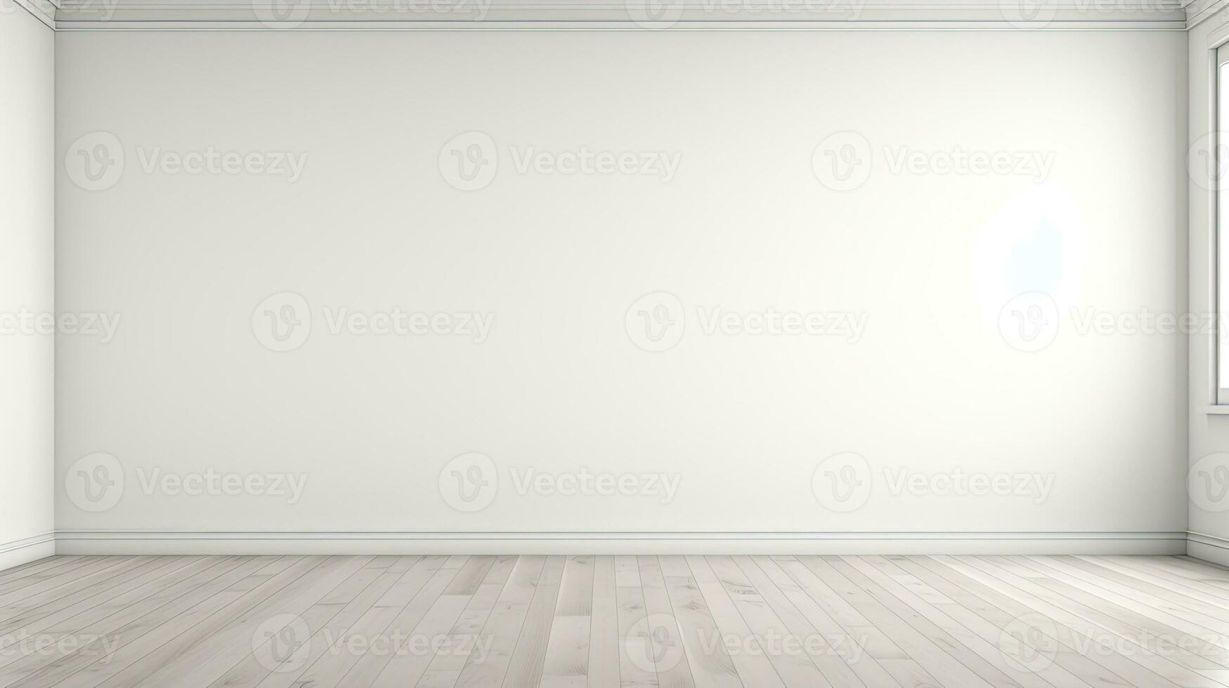Empty room, modern interior design, wall. Web banner with copy space. Generative AI photo