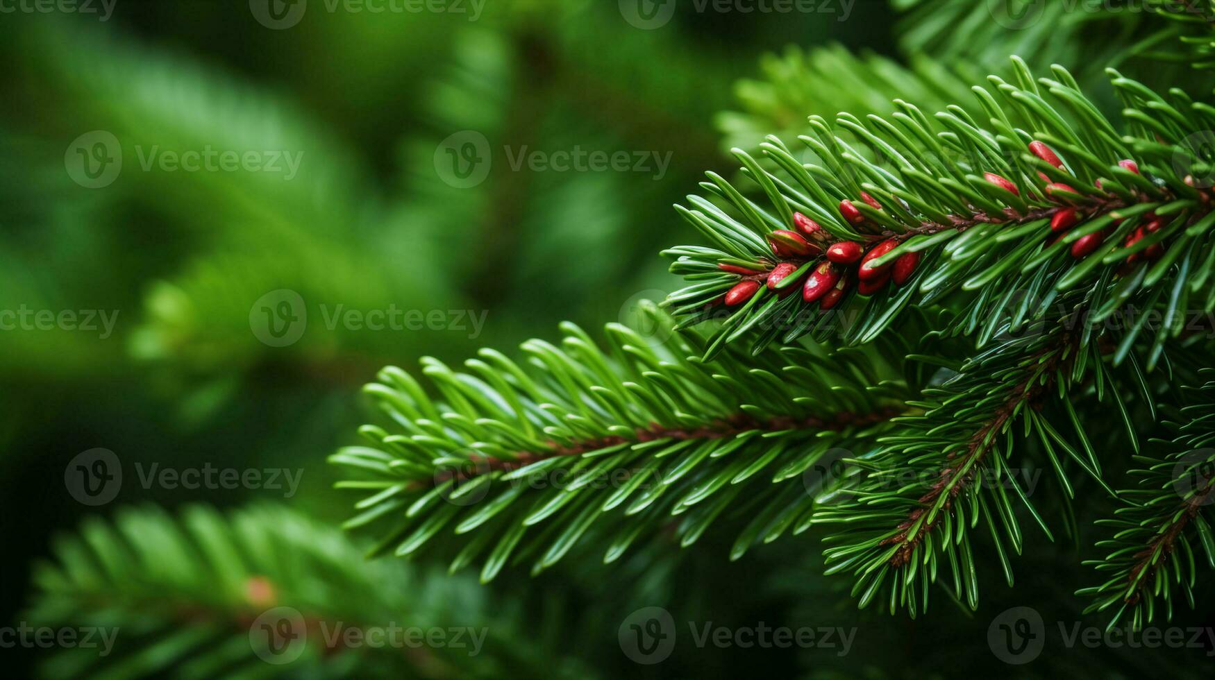 A lush, close-up view of vibrant green pine needles, showcasing the detailed texture and natural pattern. Generative AI photo