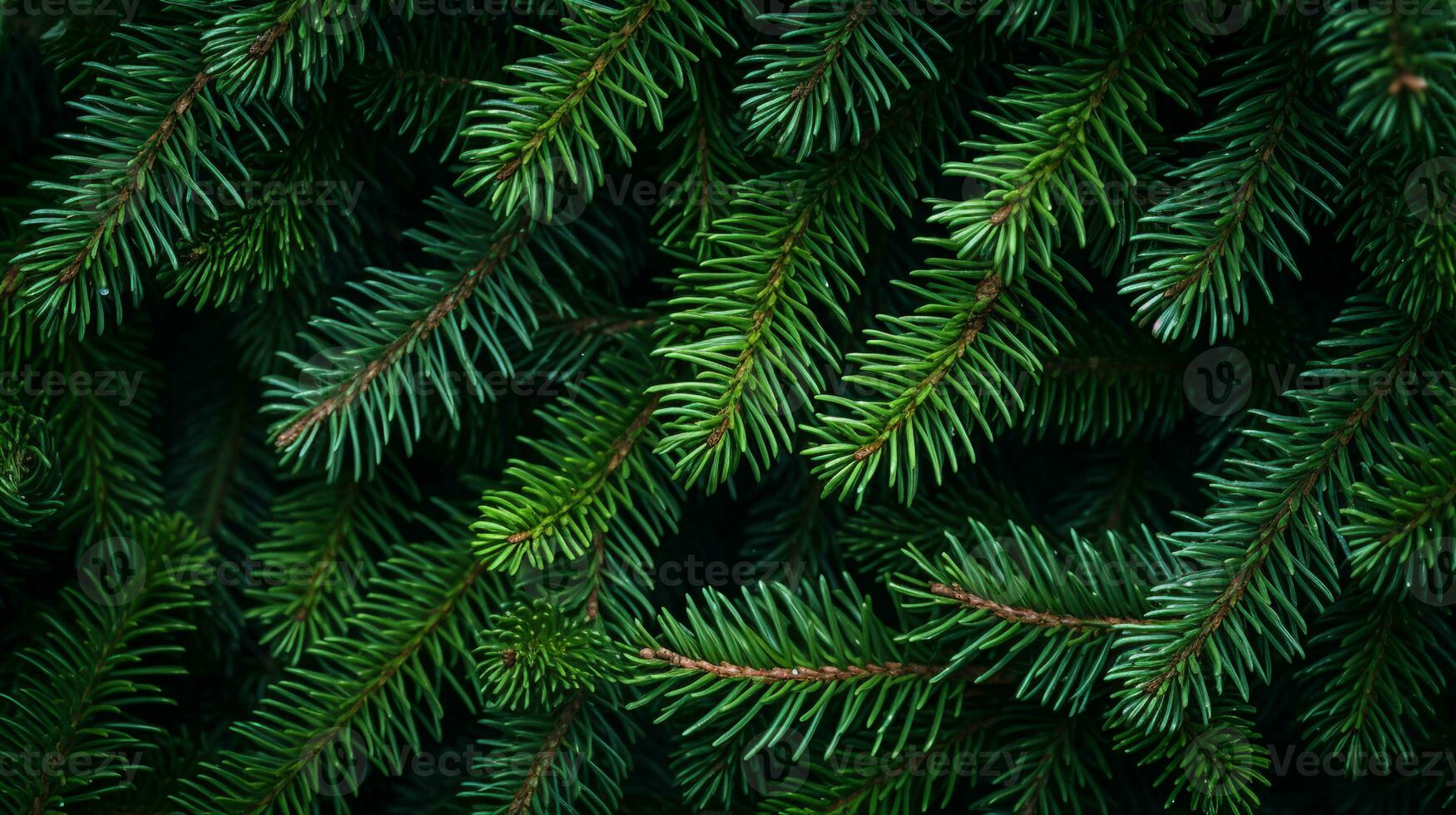 A lush, close-up view of vibrant green pine needles, showcasing the detailed texture and natural pattern. Generative AI photo