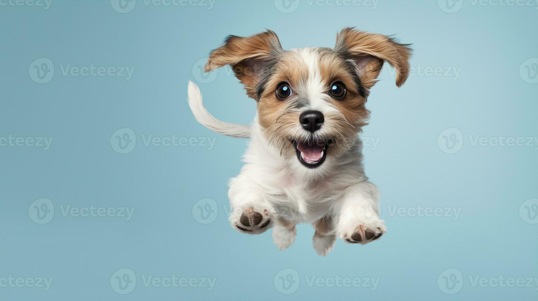 Cute dog, puppy, pet, white background. Generative AI photo