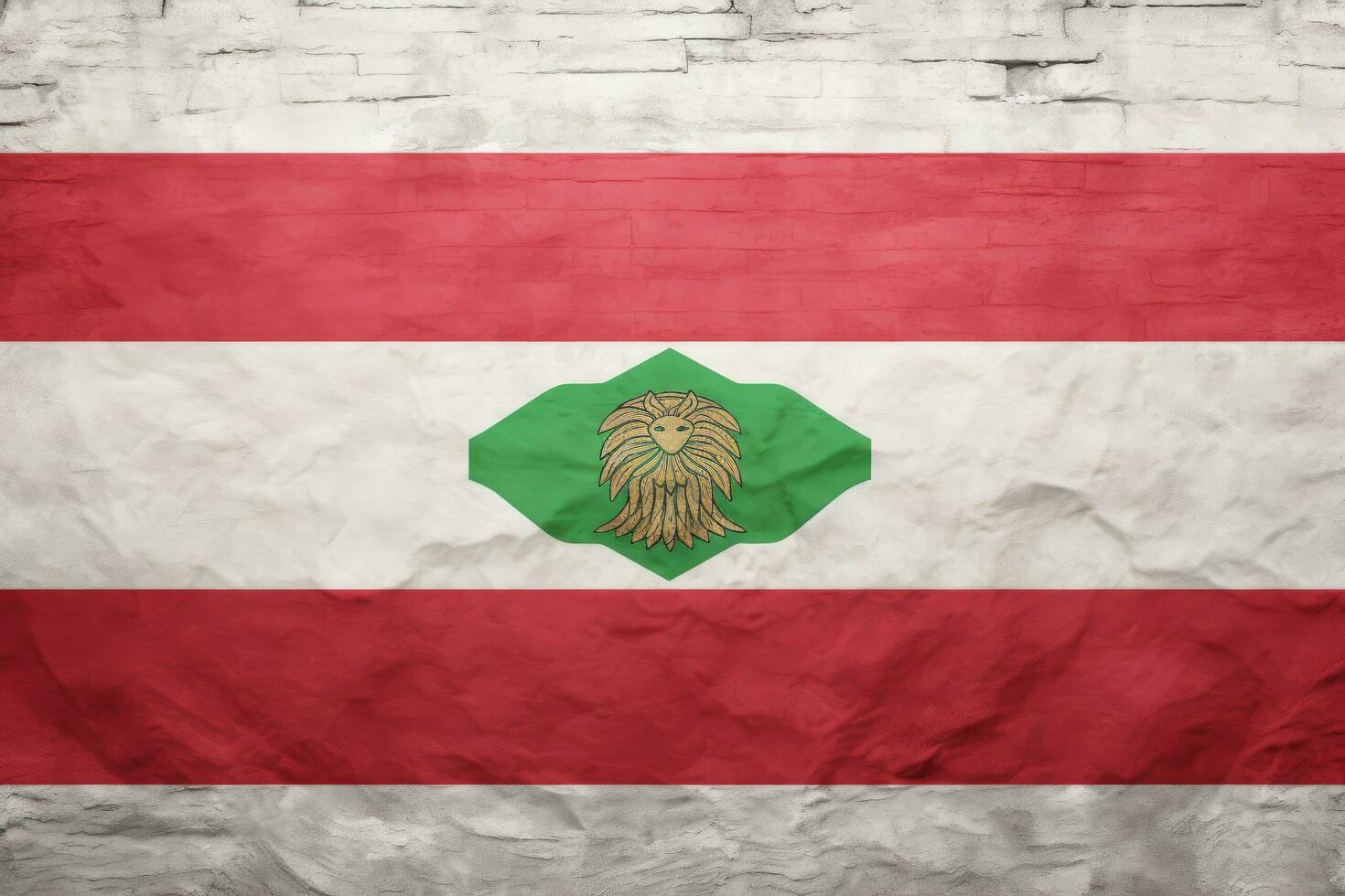 Flag of the state of Tyrol on crumpled paper background, Tajikistan flag on old white wall. Horizontal panoramic banner, AI Generated photo