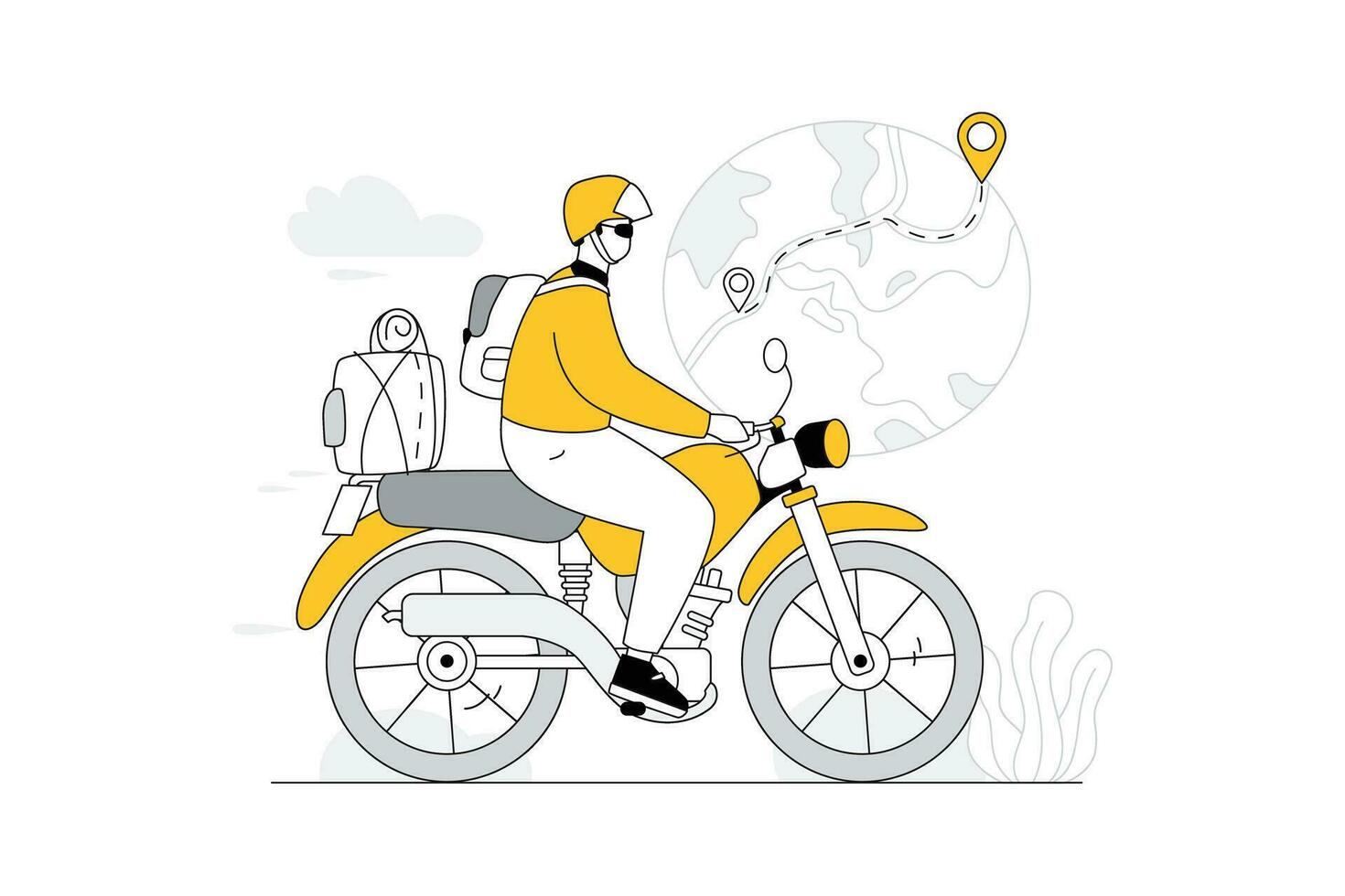 Motorcycle road trip - Flat Vector