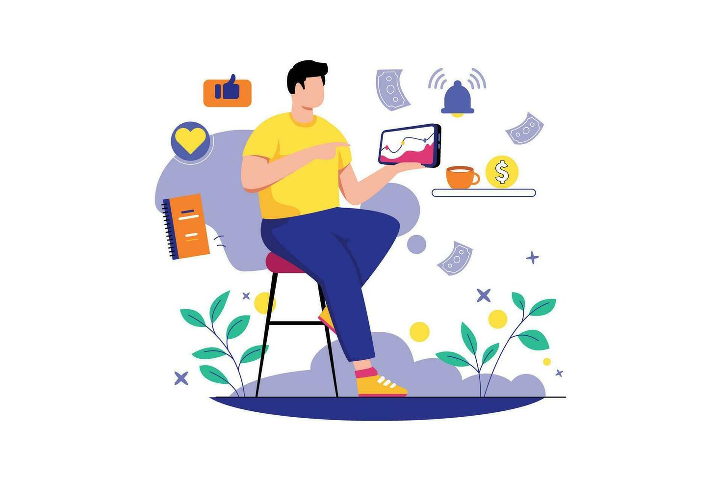 Notice Of Account Fluctuations - Flat Vector