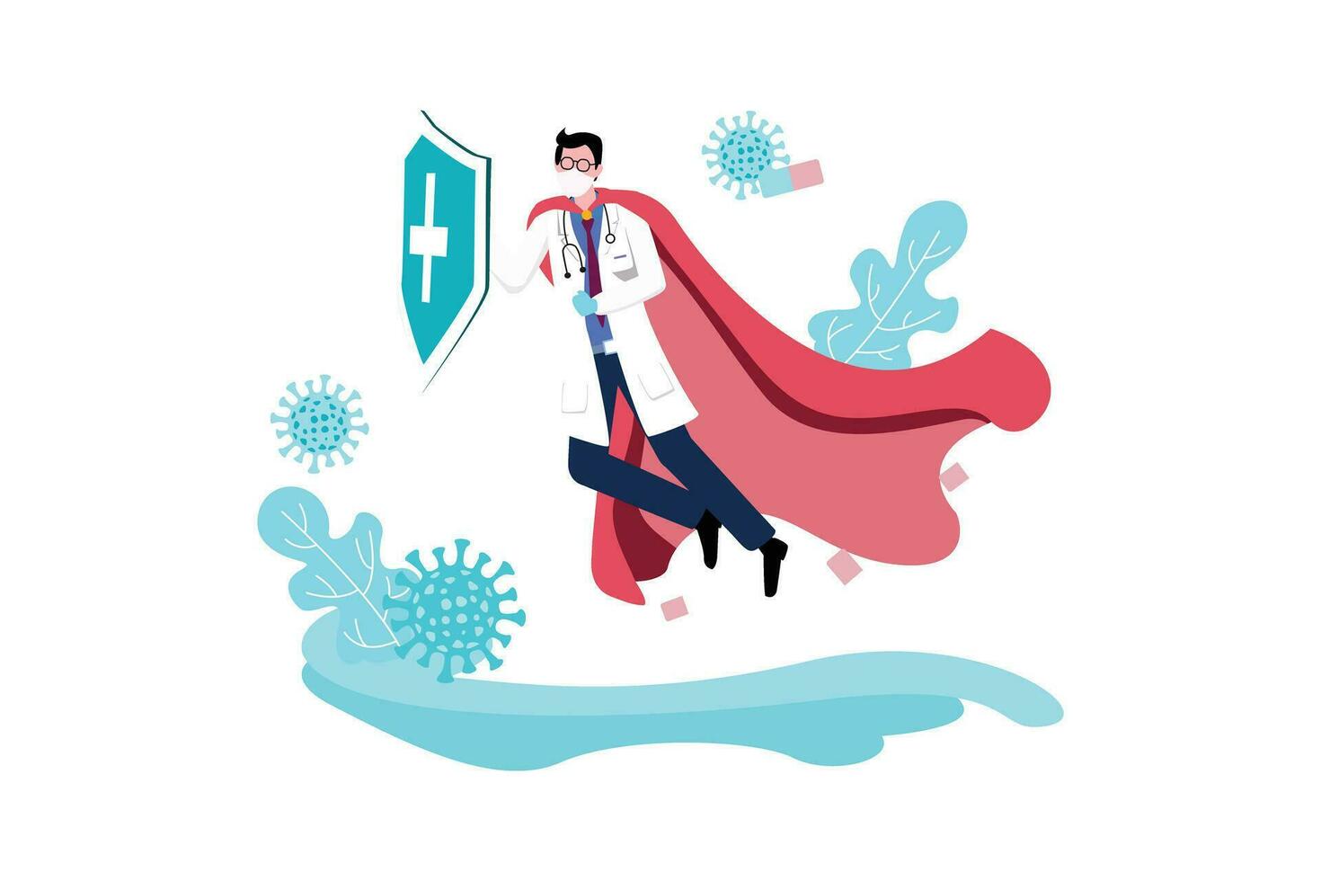 Virus Disinfection - Vector Illustrator