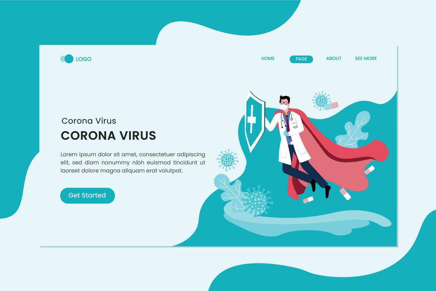Virus Disinfection Concept Landing Page vector