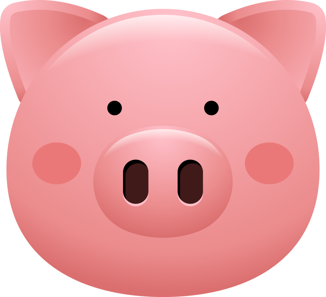 cute pig face emoji sticker png