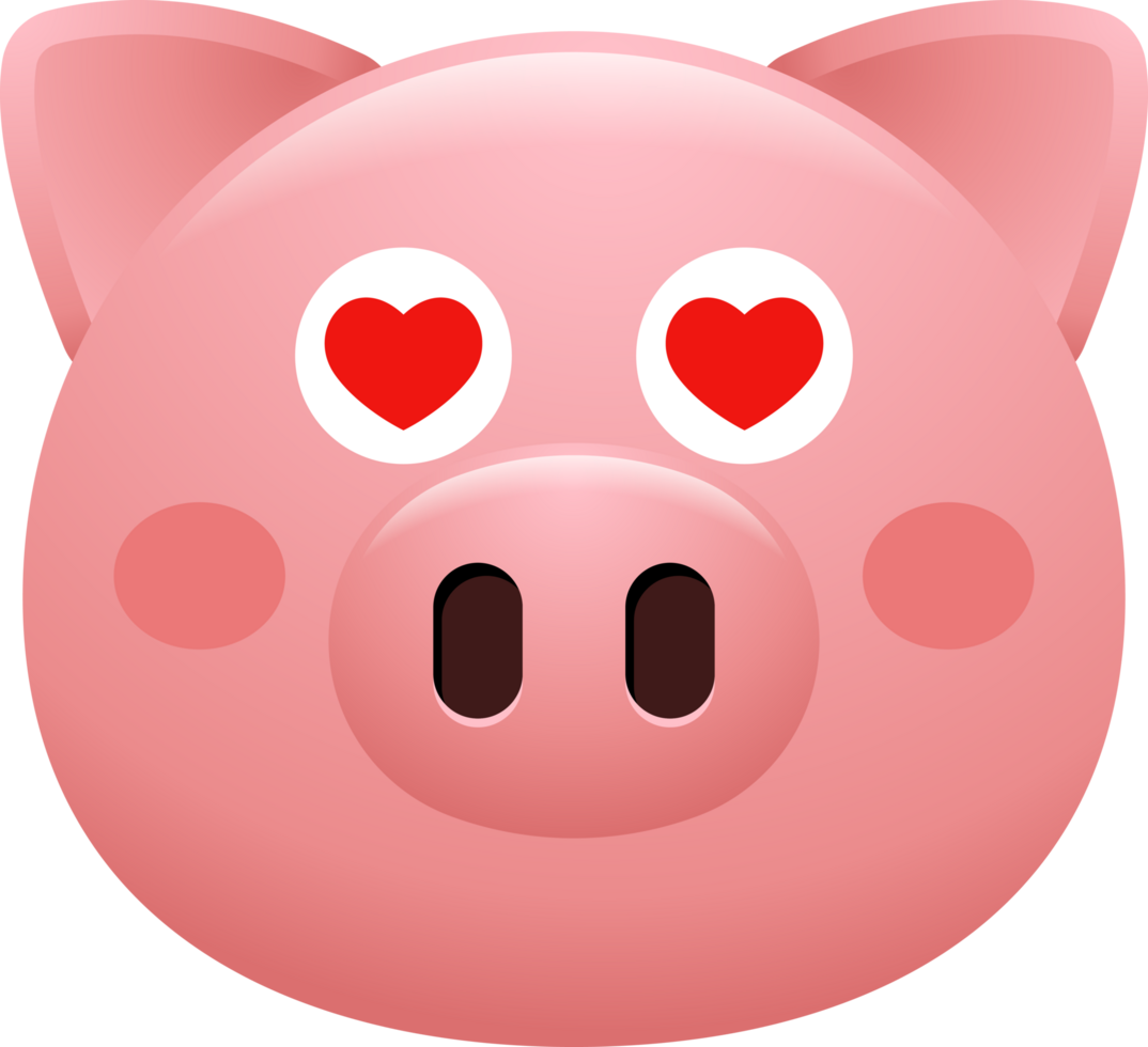 cute pig face emoji sticker png