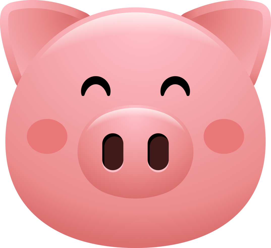 cute pig face emoji sticker png