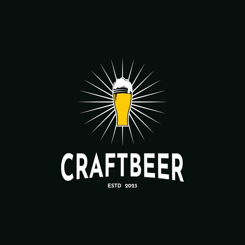 Craft beer logo design idea vector