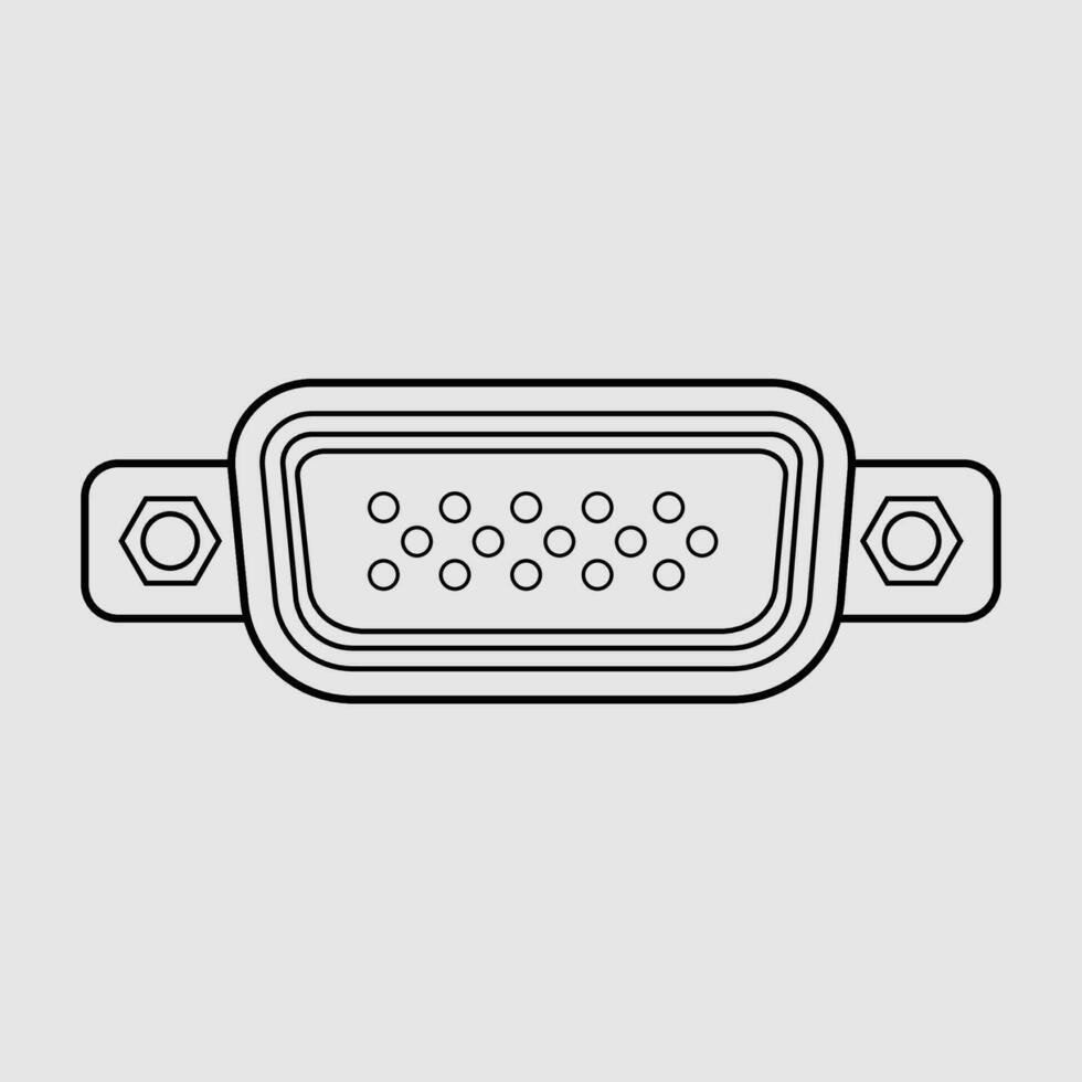 The Line Art of DVI Connector in Front 33108302 Vector Art at Vecteezy