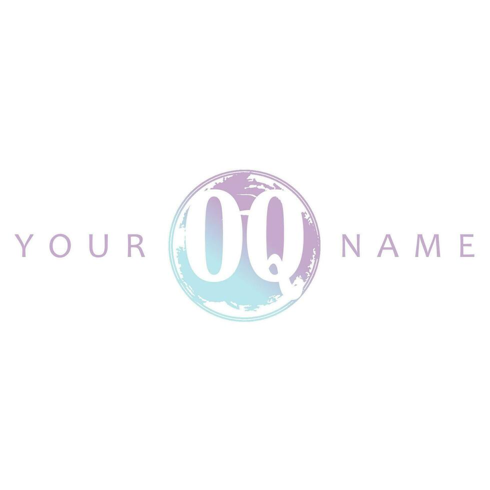 OQ Initial Logo Watercolor Vector Design