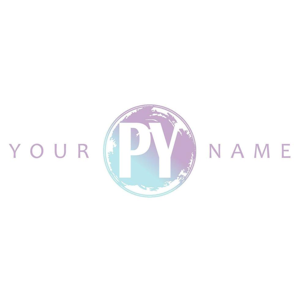 PY Initial Logo Watercolor Vector Design