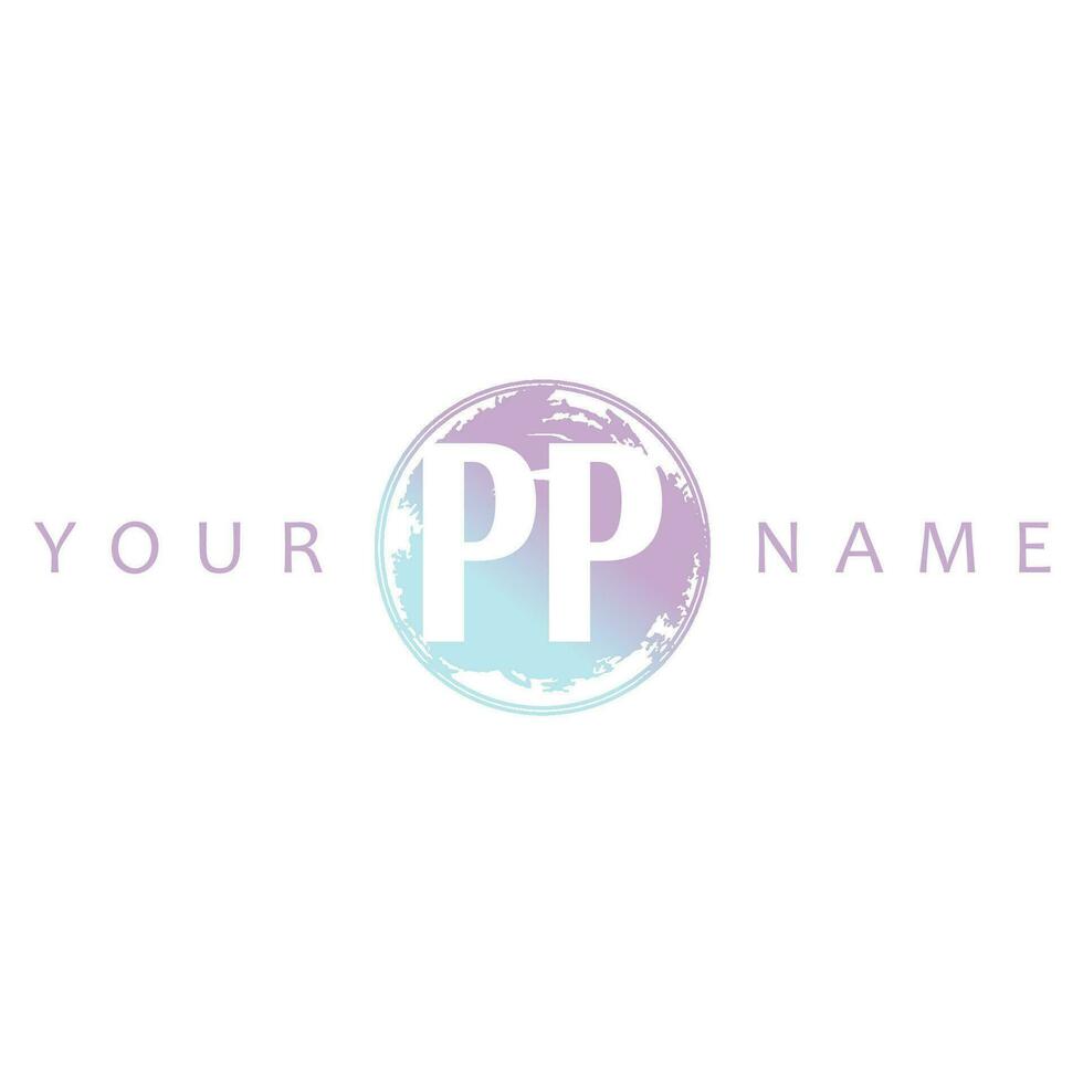 PP Initial Logo Watercolor Vector Design