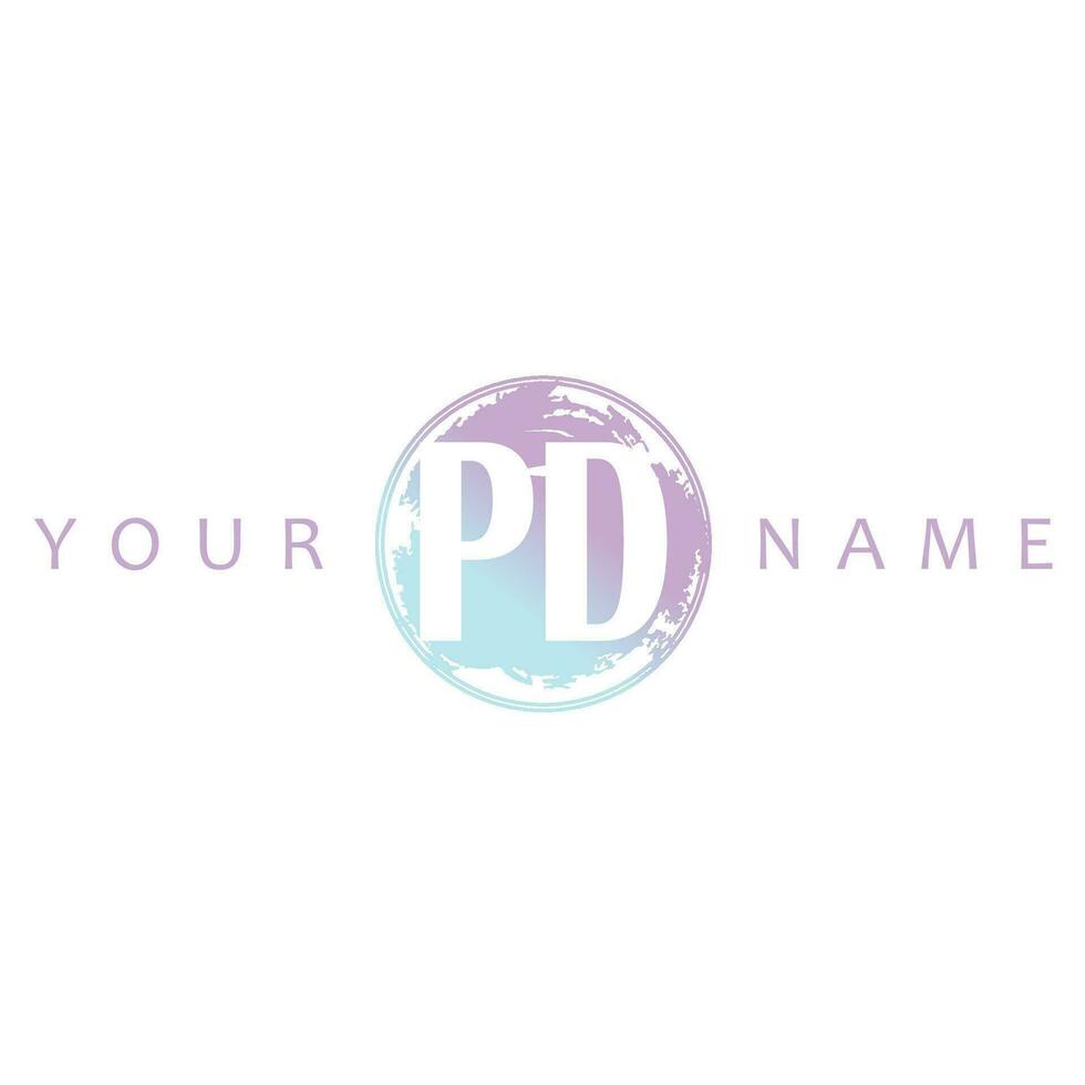 PD Initial Logo Watercolor Vector Design