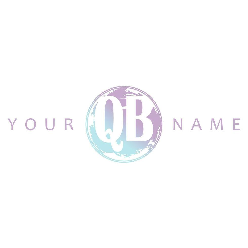 QB Initial Logo Watercolor Vector Design