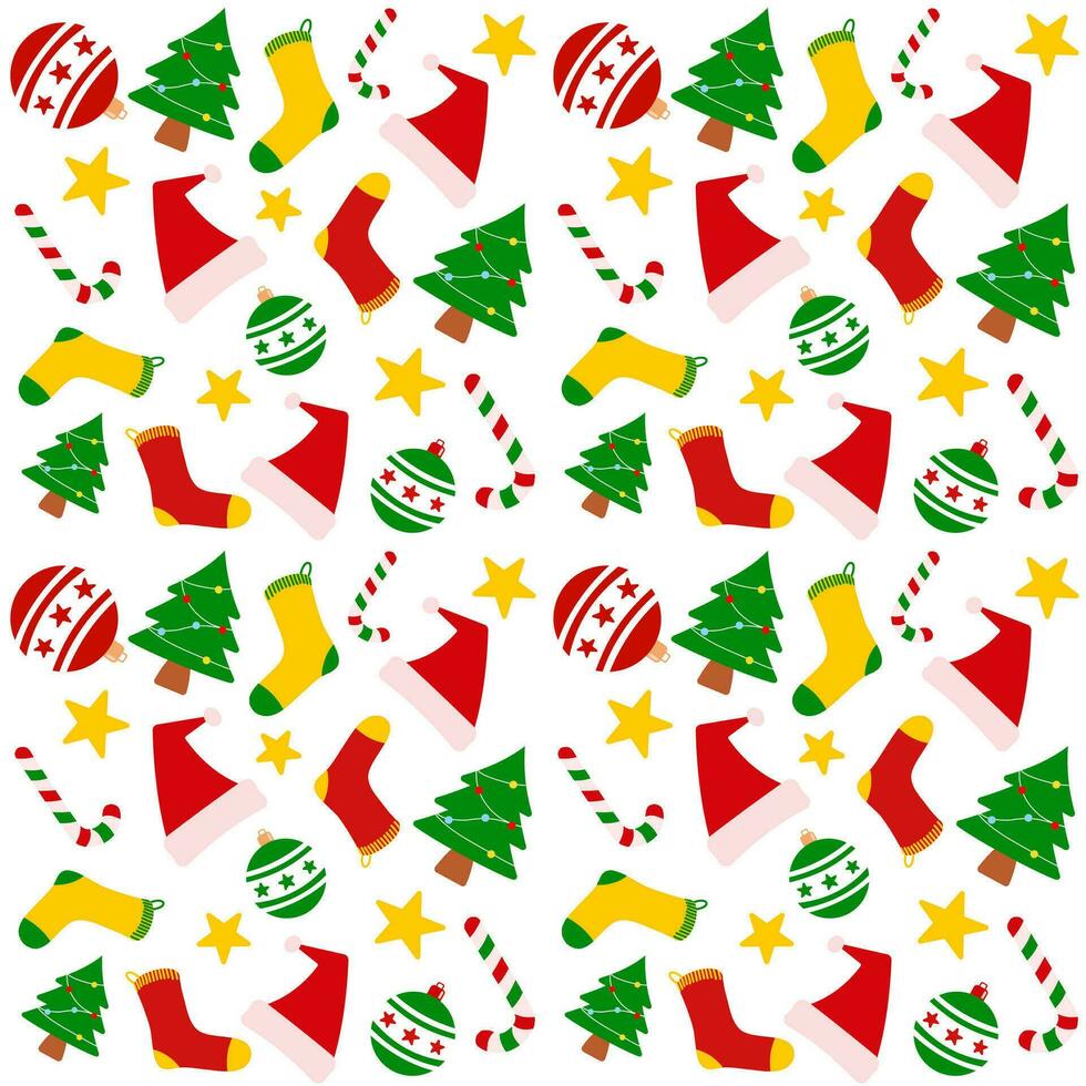 sin costura modelo Navidad símbolos decoración antecedentes para diseño, papel envoltura, tarjeta vector