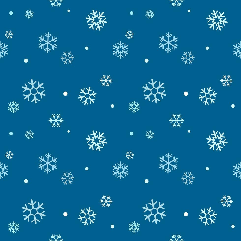 Seamless pattern of snowflakes on winter season background for design, decoration, paper wrap vector