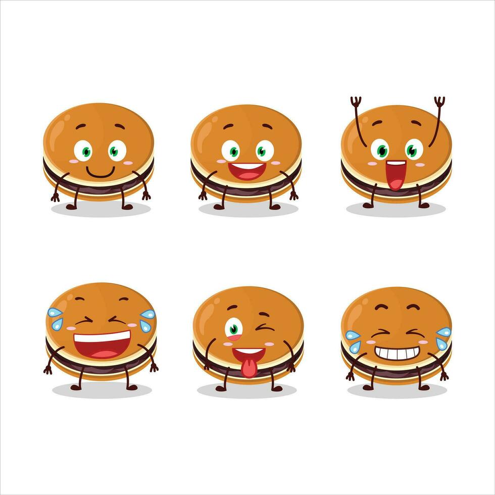 dibujos animados personaje de dorayaki con sonrisa expresión vector