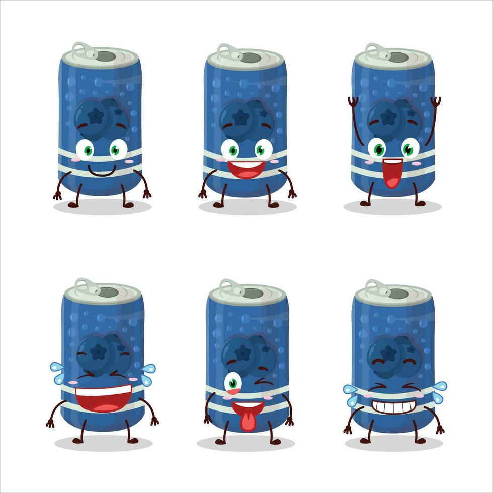 dibujos animados personaje de baya soda lata con sonrisa expresión vector