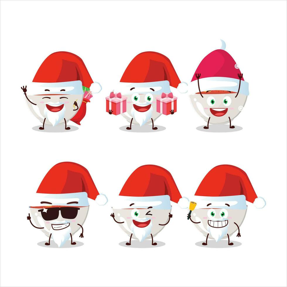 Santa Claus emoticons with gyudon cartoon character vector