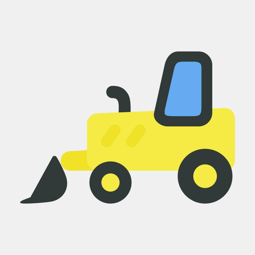 Icon bulldozer. Heavy equipment elements. Icons in flat style. Good for prints, posters, logo, infographics, etc. vector