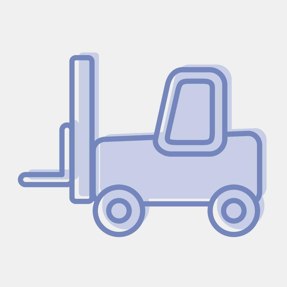 Icon forklift. Heavy equipment elements. Icons in two tone style. Good for prints, posters, logo, infographics, etc. vector
