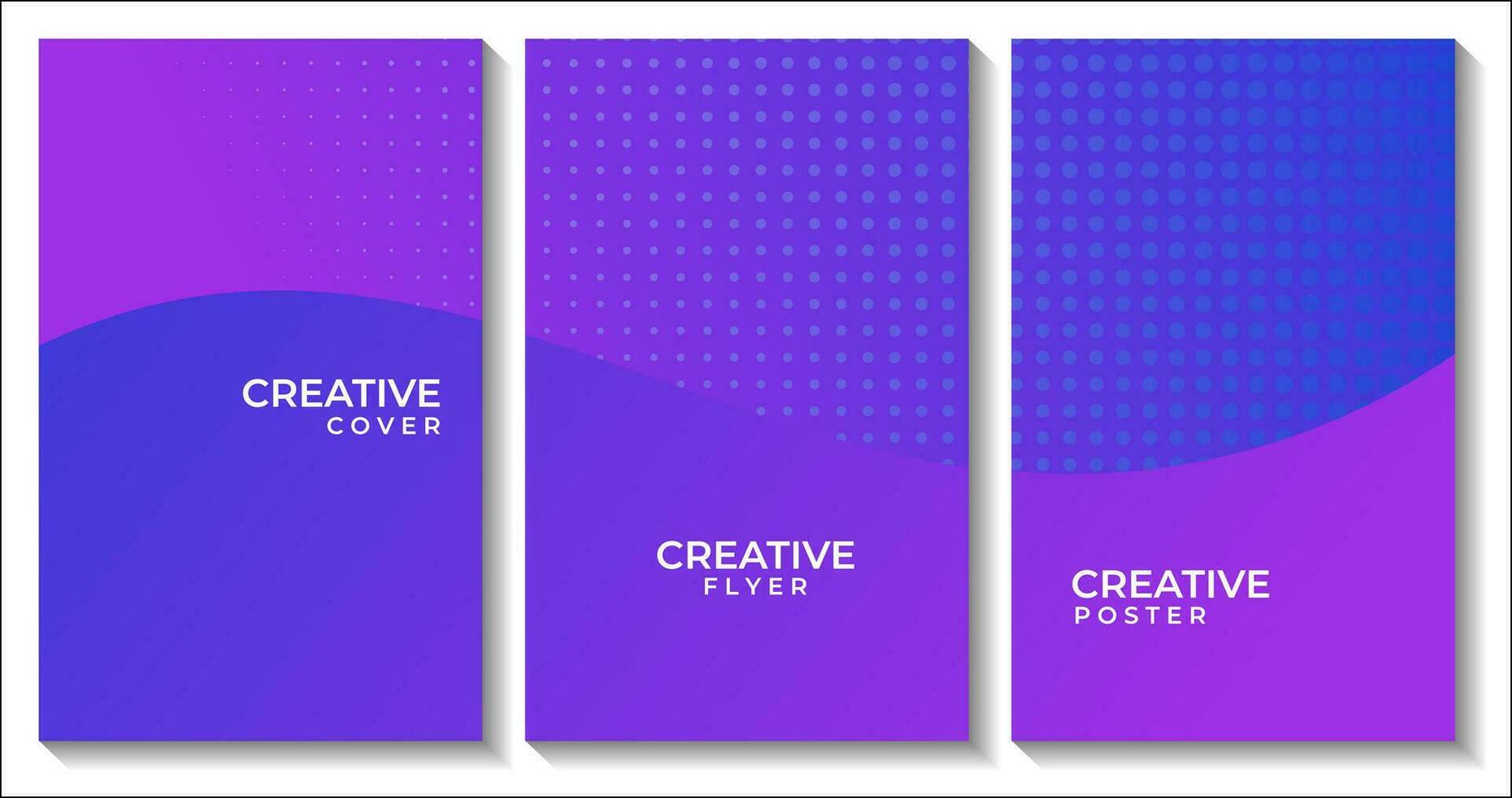 set of poster abstract colorful gradient background with dots vector