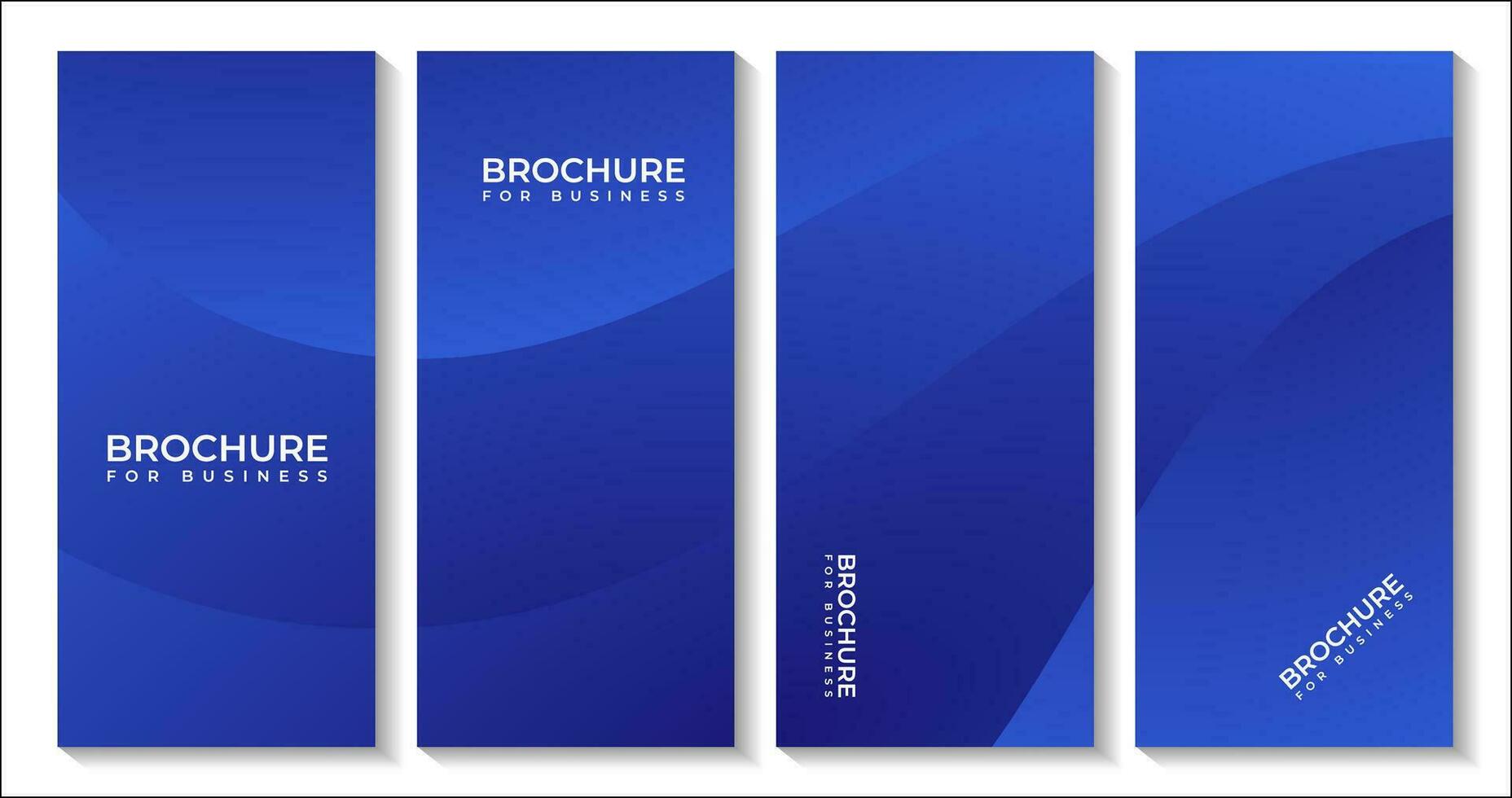 set of brochures with abstract navy blue wave background vector