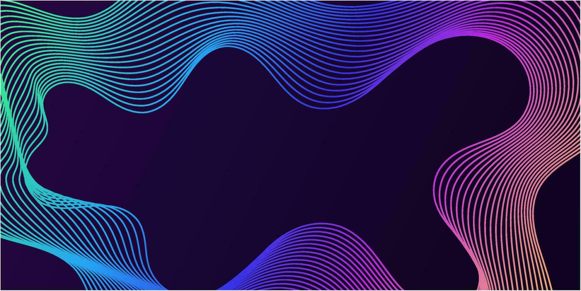 dark background with abstract colorful lines vector