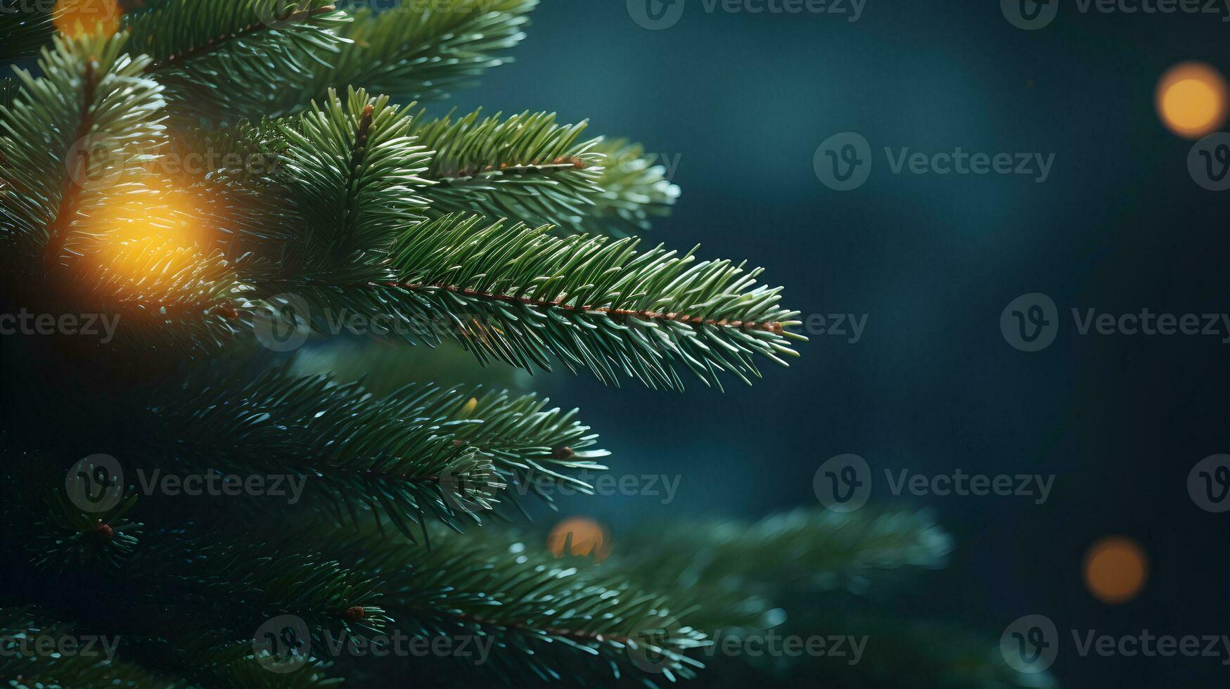 Christmas green spruce tree. AI generated image. photo